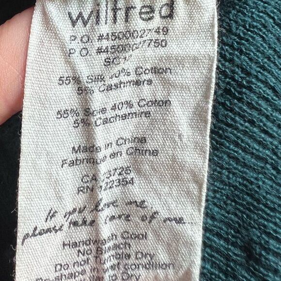 Aritzia Wilfred Silk Cashmere Ribbed Oversize Sweater Size Small - Picture 6 of 6